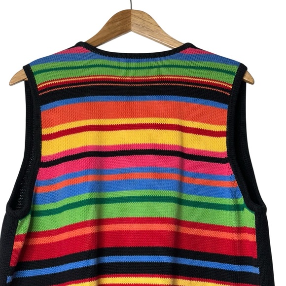 Vintage Susan Bristol Embroidered Sweater Vest with Colorful Dog Patterns - Picture 5 of 9